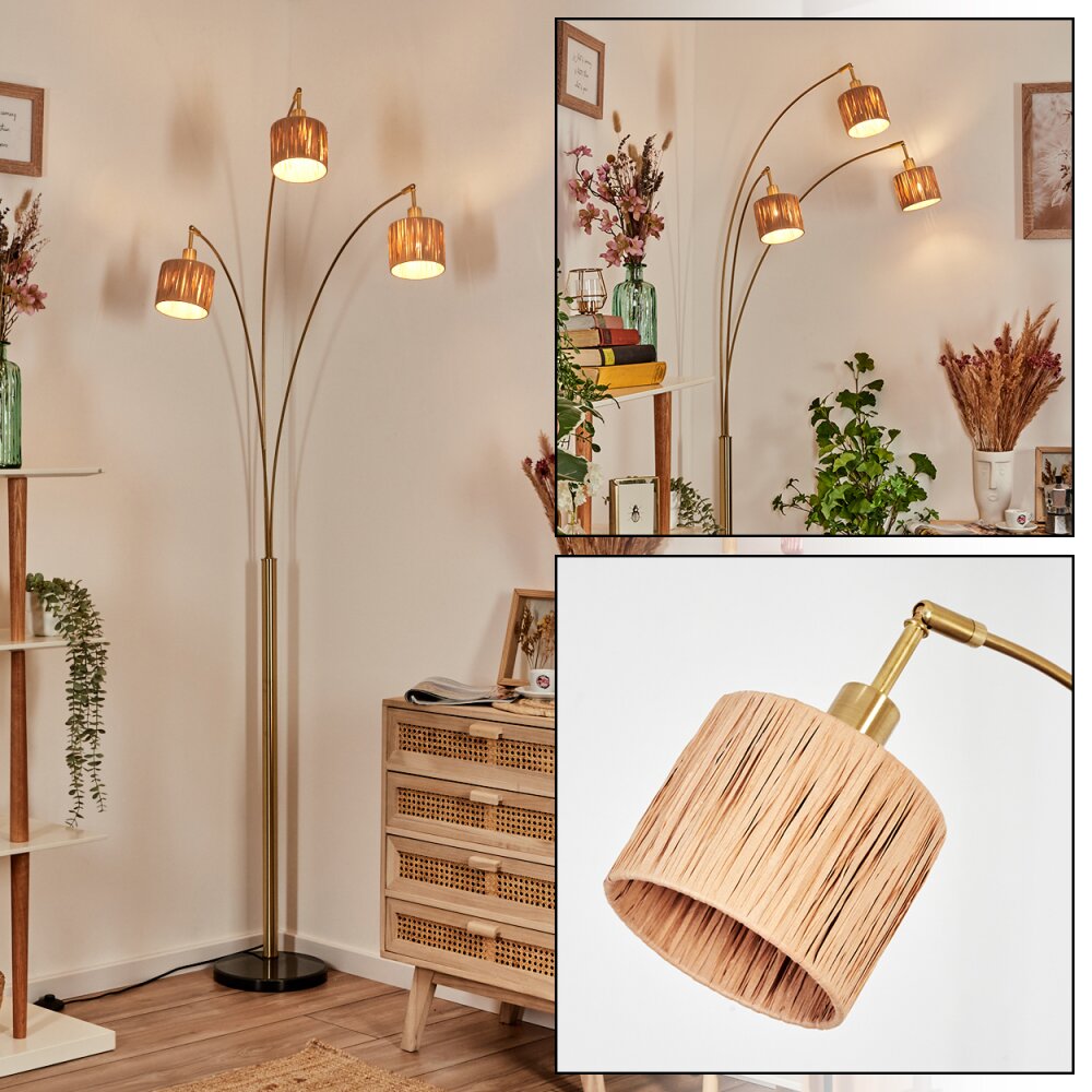 Granja Stehleuchte Messing, Schwarz, 3-flammig main product photo