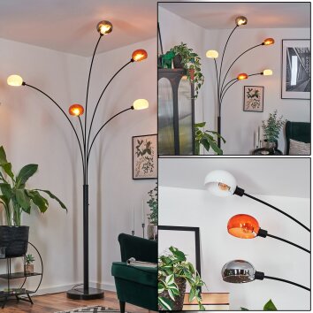 Nikkala Stehleuchte Schwarz, 5-flammig