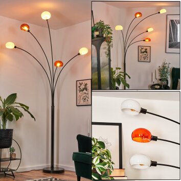 Nikkala Stehleuchte Chrom, Schwarz, 5-flammig Nikkala Stehleuchte Chrom, Schwarz, 5-flammig