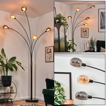 Nikkala Stehleuchte Chrom, Schwarz, 5-flammig Nikkala Stehleuchte Chrom, Schwarz, 5-flammig