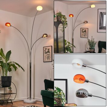 Nikkala Stehleuchte Chrom, Weiß, 3-flammig Nikkala Stehleuchte Chrom, Weiß, 3-flammig