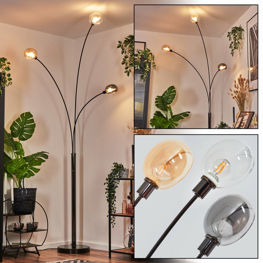 Nikkala Stehleuchte Chrom, Schwarz, 3-flammig main product photo