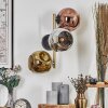 Ripoll Wandleuchte Glas 15 cm Gold, Schwarz, 3-flammig