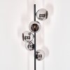 Koyoto Stehleuchte Glas 15 cm Chrom, Rauchfarben, 5-flammig