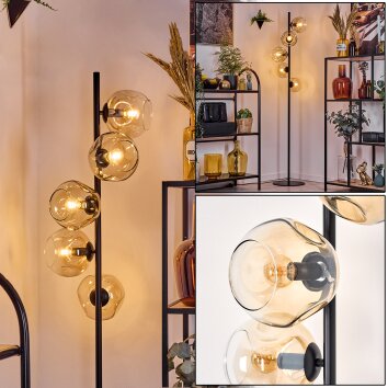 Ripoll Stehleuchte Glas 15 cm Bernsteinfarben, Klar, 5-flammig