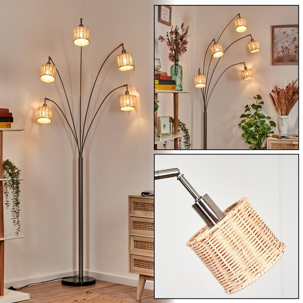 Cavaca Stehleuchte Nickel-Matt, Schwarz, 5-flammig main product photo