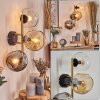 Ripoll Wandleuchte Glas 15 cm Gold, Schwarz, 3-flammig