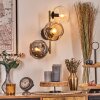 Ripoll Wandleuchte Glas 15 cm Gold, Schwarz, 3-flammig