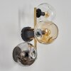 Ripoll Wandleuchte Glas 15 cm Gold, Schwarz, 3-flammig