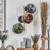 Ripoll Wandleuchte Glas 15 cm Gold, Schwarz, 3-flammig