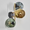 Ripoll Wandleuchte Glas 15 cm Gold, Schwarz, 3-flammig