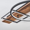 Pompu Deckenleuchte LED Braun, Holzoptik, Schwarz, 1-flammig