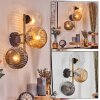 Ripoll Wandleuchte Glas 15 cm Gold, Schwarz, 3-flammig