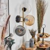 Ripoll Wandleuchte Glas 15 cm Gold, Schwarz, 3-flammig
