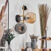 Ripoll Wandleuchte Glas 15 cm Gold, Schwarz, 3-flammig