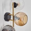Ripoll Wandleuchte Glas 15 cm Gold, Schwarz, 3-flammig