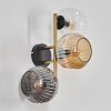 Ripoll Wandleuchte Glas 15 cm Gold, Schwarz, 3-flammig