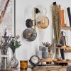 Ripoll Wandleuchte Glas 15 cm Gold, Schwarz, 3-flammig