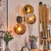 Ripoll Wandleuchte Glas 15 cm Gold, Schwarz, 3-flammig