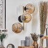 Ripoll Wandleuchte Glas 15 cm Gold, Schwarz, 3-flammig
