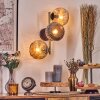 Ripoll Wandleuchte Glas 15 cm Gold, Schwarz, 3-flammig