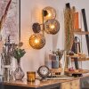 Ripoll Wandleuchte Glas 15 cm Gold, Schwarz, 3-flammig