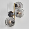 Ripoll Wandleuchte Glas 15 cm Gold, Schwarz, 3-flammig
