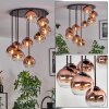 Koyoto Deckenleuchte Glas 15 cm Klar, Kupferfarben, 9-flammig