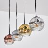 Ripoll Hängeleuchte Glas 15 cm Gold, Klar, Kupferfarben, Rauchfarben, 4-flammig