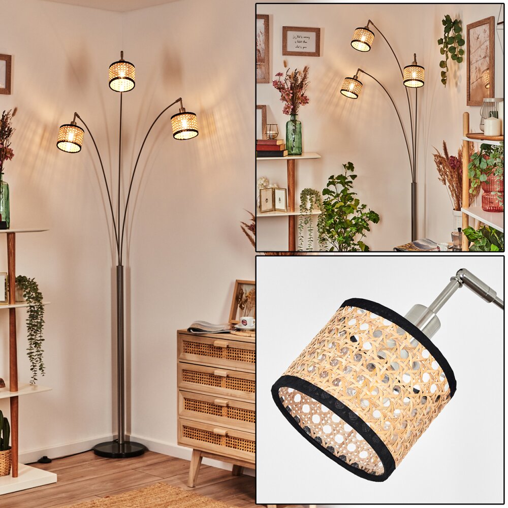 Ramila Stehleuchte Nickel-Matt, Schwarz, 3-flammig main product photo