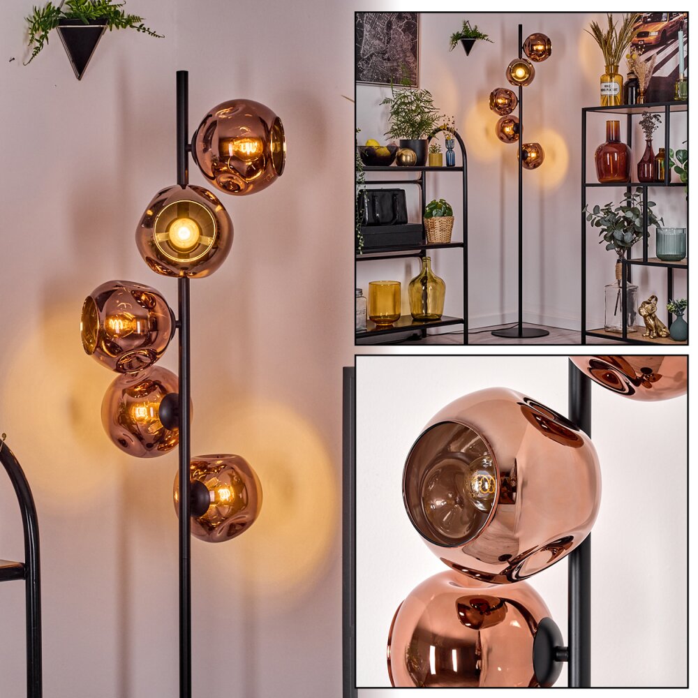 Ripoll Stehleuchte Glas 15 cm Kupferfarben, 5-flammig main product photo