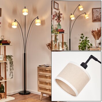 Bassagoda Stehleuchte Schwarz, 3-flammig