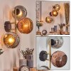 Ripoll Wandleuchte Glas 15 cm Gold, Schwarz, 3-flammig