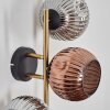 Ripoll Wandleuchte Glas 15 cm Gold, Schwarz, 3-flammig