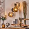 Ripoll Wandleuchte Glas 15 cm Gold, Schwarz, 3-flammig