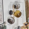Ripoll Wandleuchte Glas 15 cm Gold, Schwarz, 3-flammig