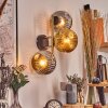 Ripoll Wandleuchte Glas 15 cm Gold, Schwarz, 3-flammig