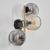 Ripoll Wandleuchte Glas 15 cm Gold, Schwarz, 3-flammig