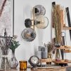 Ripoll Wandleuchte Glas 15 cm Gold, Schwarz, 3-flammig
