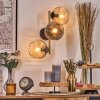 Ripoll Wandleuchte Glas 15 cm Gold, Schwarz, 3-flammig