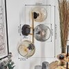 Ripoll Wandleuchte Glas 15 cm Gold, Schwarz, 3-flammig