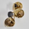 Ripoll Wandleuchte Glas 15 cm Gold, Schwarz, 3-flammig