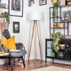 Soungou Stehleuchte 38 cm Holz hell, Weiß, 1-flammig
