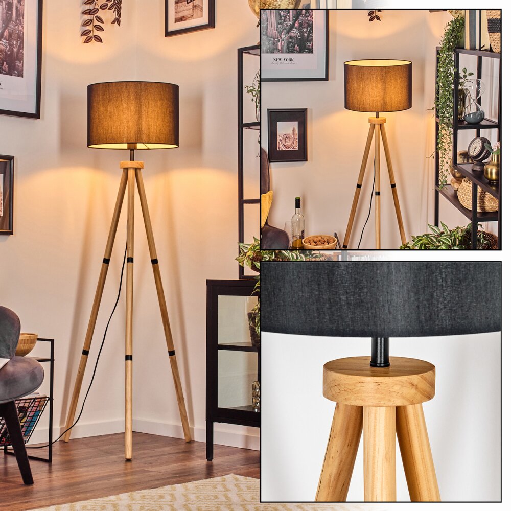 Soungou Stehleuchte 38 cm Naturfarben, Schwarz, 1-flammig main product photo