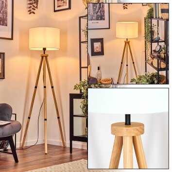 Soungou Stehleuchte 38 cm Naturfarben, Schwarz, 1-flammig