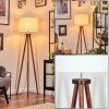 Soungou Stehleuchte 38 cm Chrom, Holz dunkel, 1-flammig