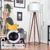 Soungou Stehleuchte 38 cm Chrom, Holz dunkel, 1-flammig
