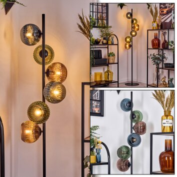 Koyoto Stehleuchte Glas 15 cm Blau, Grün, Kupferfarben, 6-flammig