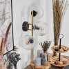 Ripoll Wandleuchte Glas 15 cm Gold, Schwarz, 3-flammig