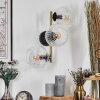Ripoll Wandleuchte Glas 15 cm Gold, Schwarz, 3-flammig